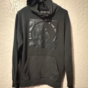 Volcom Hoodie Mens Medium Dark Gray Surf Skate Stone Classic Logo
